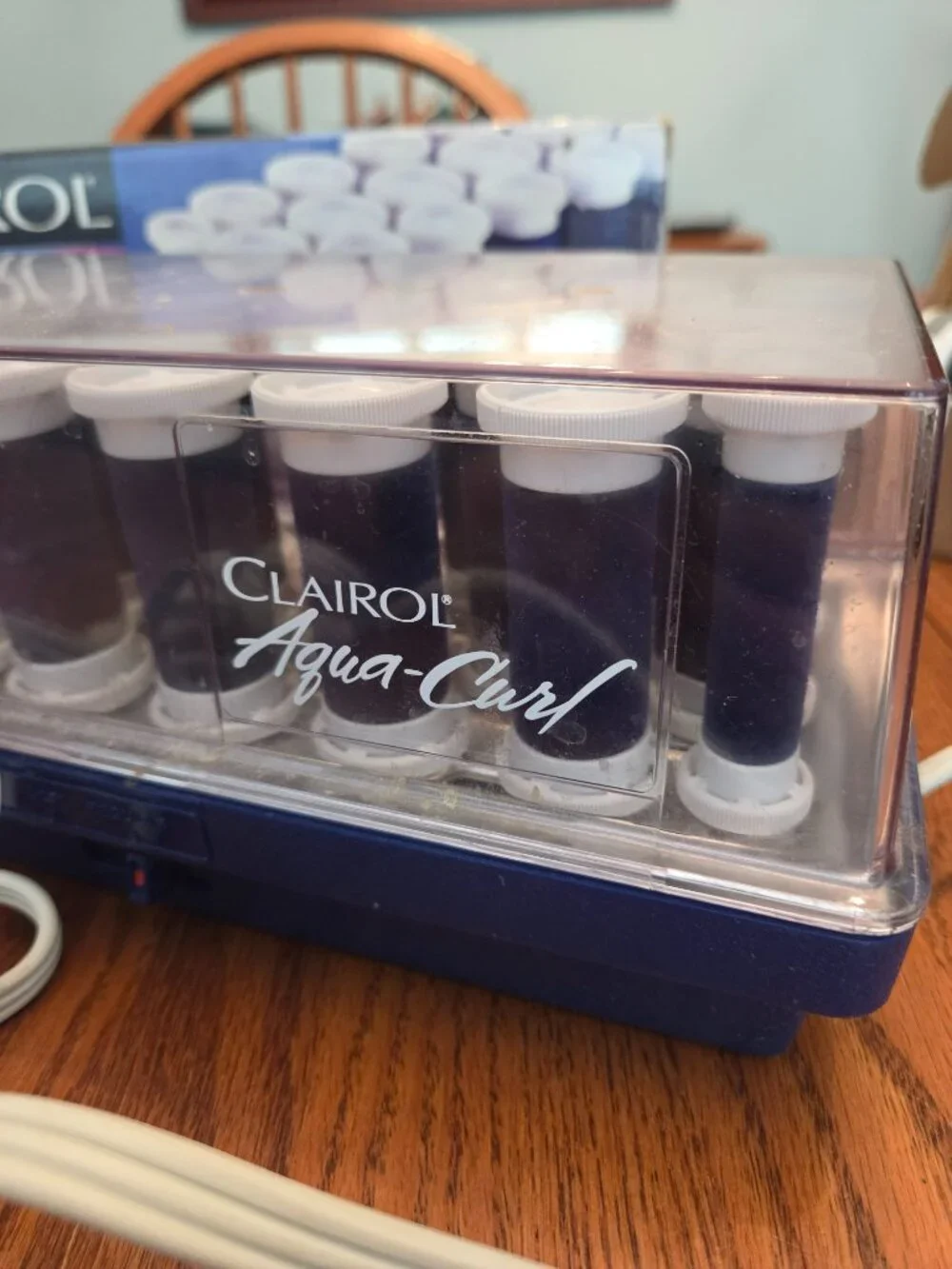 Vintage Clairol Aqua Curl Aqua Steam 20 Blue Velvet Rollers Model K-40